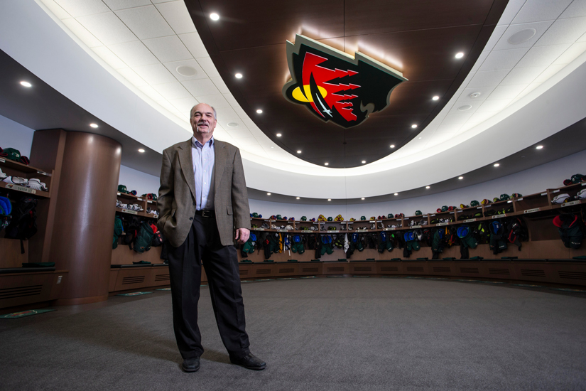 The Minnesota Wild locker room prior to the game against the New