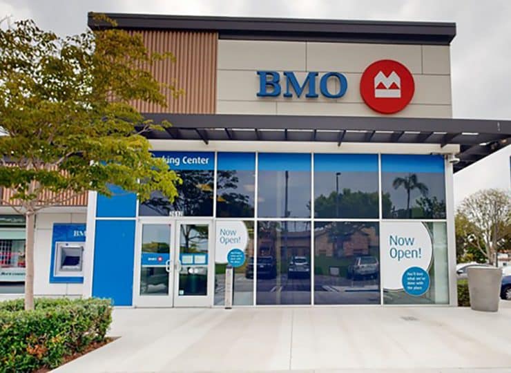 a modern BMO Bank of Montreal financial center