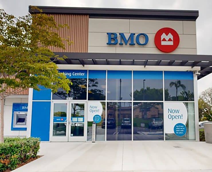 a modern BMO Bank of Montreal financial center