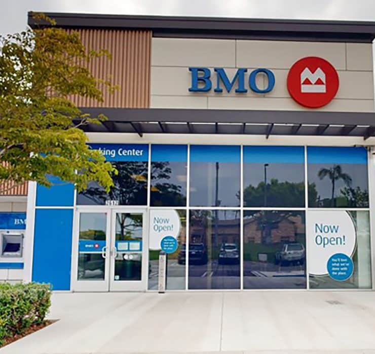a modern BMO Bank of Montreal financial center
